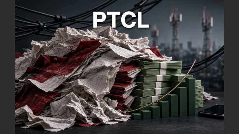چارٹ جس میں ستمبر 2026 تک نو ماہ کے PTCL منافع کا موازنہ آپریٹنگ منافع اور مالیاتی اخراجات سے کیا گیا ہے