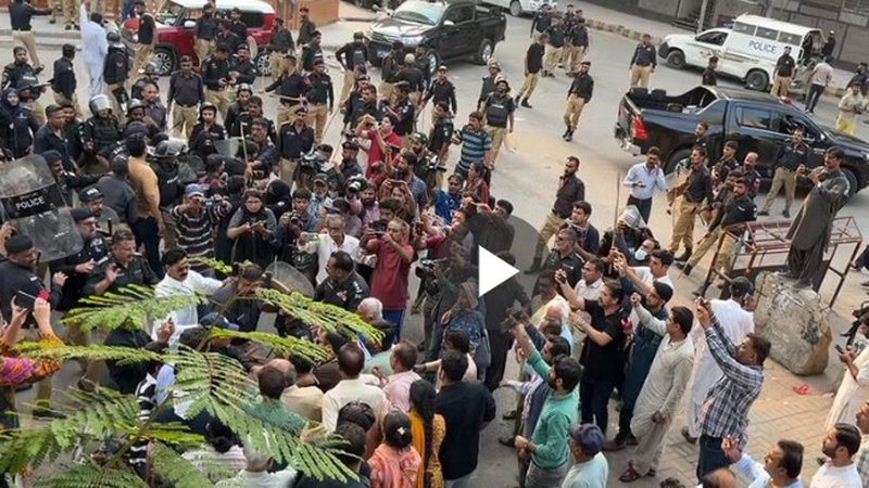سندھ رواداری مارچ اور ٹی ایل پی کی پولیس سے جھڑپیں، ایک شخص جاں بحق