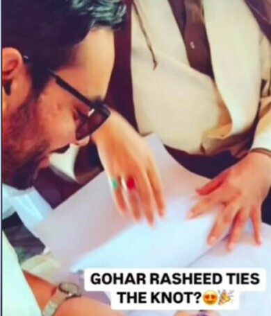 گوہر رشید کی نکاح خواں کی موجودگی میں کاغذات پر دستخط کرنے کی ویڈیو وائرل