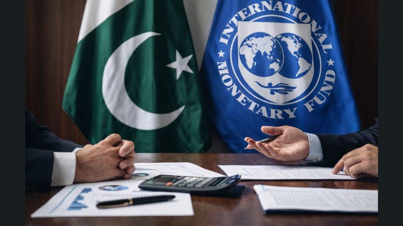 آئی ایم ایف چوتھا جائزہ مشن اسلام آباد میں وزارتِ خزانہ حکام کے ساتھ مذاکرات کرتے ہوئے
