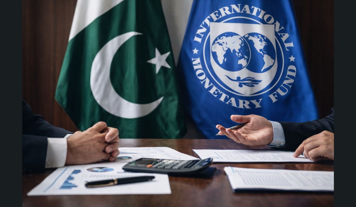 آئی ایم ایف چوتھا جائزہ مشن اسلام آباد میں وزارتِ خزانہ حکام کے ساتھ مذاکرات کرتے ہوئے