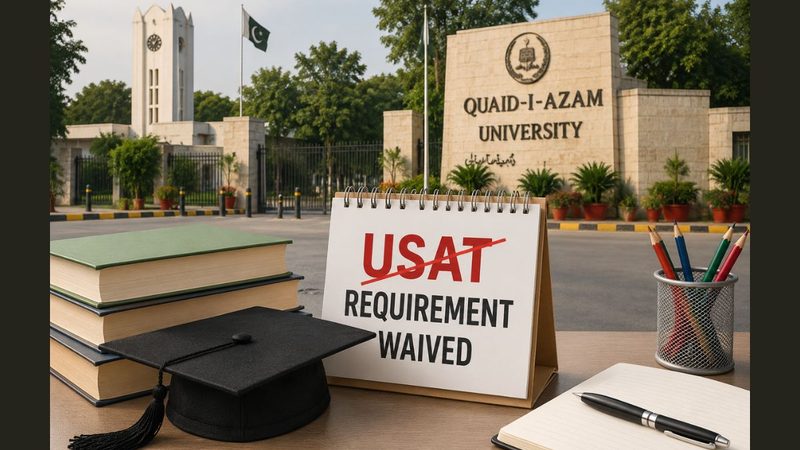 QAU: بی ایس داخلوں کے لیے یو سیٹ کی شرط ختم