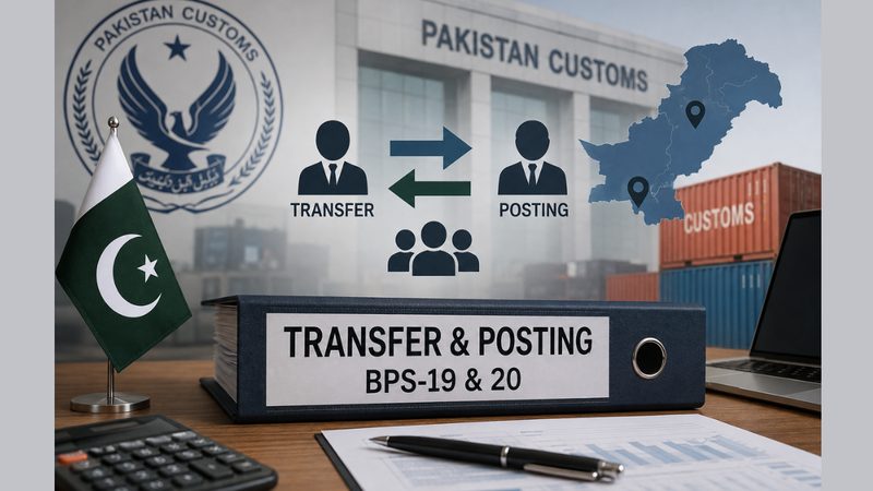 FBR:کسٹمز سروس کے 8 اعلیٰ افسران کے تبادلے