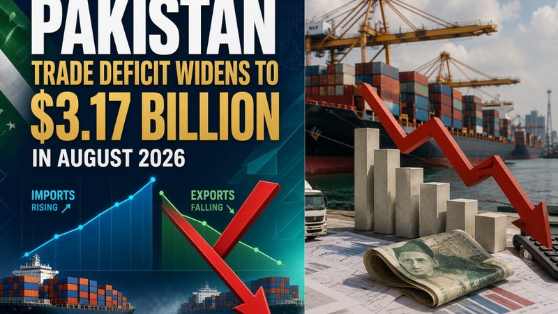 پاکستان تجارتی خسارہ اگست 2026 برآمدات و درآمدات چارٹ