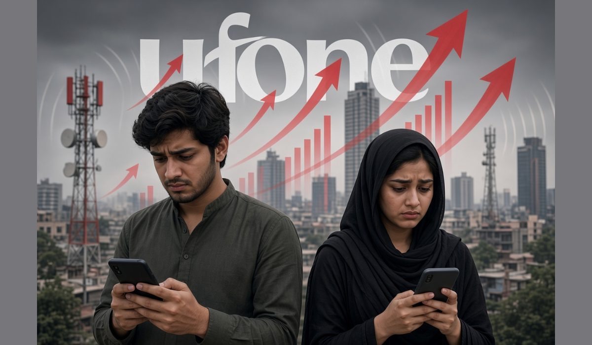 ایک یوفون صارف اسمارٹ فون پر موبائل بنڈل کی قیمتیں چیک کر رہا ہے، جو پاکستان بھر میں پری پیڈ صارفین کو متاثر کرنے والے یوفون بنڈل قیمتوں میں اضافے کی عکاسی کرتا ہے۔