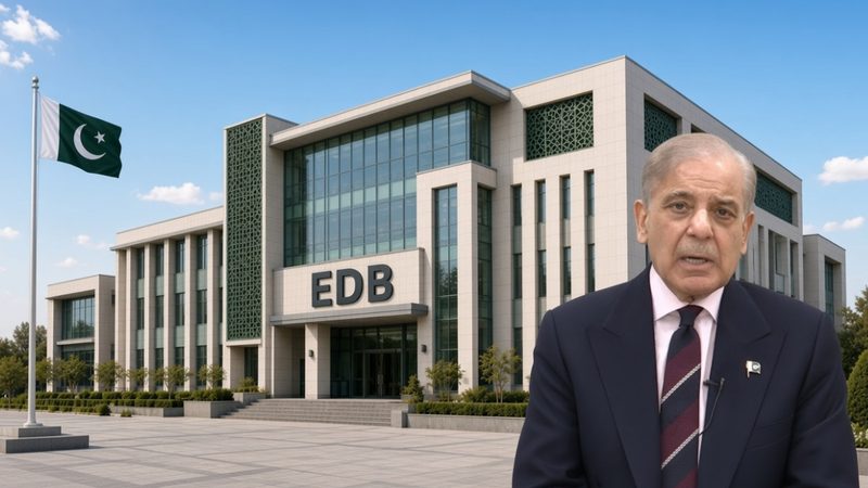ای ڈی بی سی ای او رخصت آرڈر کا سرکاری نوٹیفکیشن اور انجینئرنگ ڈویلپمنٹ بورڈ کی عمارت دکھاتی ہوئی تصویر
