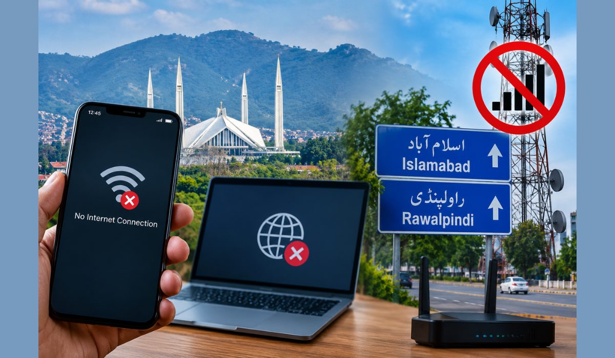 "انٹرنیٹ بندش اسلام آباد کے باعث راولپنڈی میں موبائل اور براڈ بینڈ سروسز متاثر"