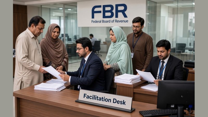ایف بی آر کے فیسلیٹیشن ڈیسک پر ٹیکس دہندگان اور کنسلٹنٹس انکم ٹیکس ریٹرن کی آخری تاریخ میں توسیع کے بعد ٹیکس سال 2026 کے ریٹرن پر کام کرتے ہوئے