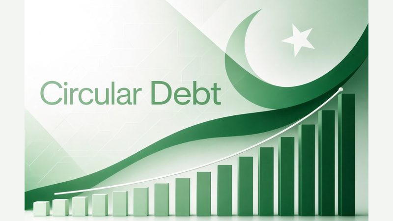 پاکستان کا گردشی قرضہ: جولائی تا جنوری مالی سال 2026 میں 374 ارب روپے کے نئے قرض کو ظاہر کرنے والا چارٹ