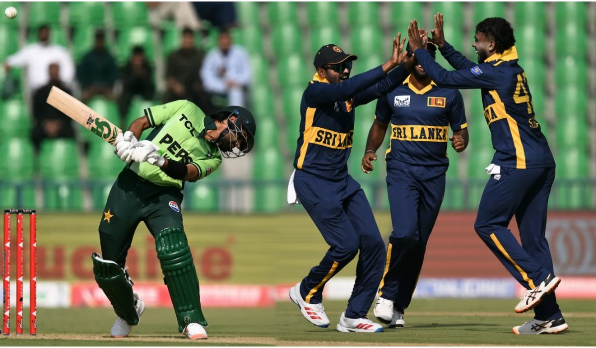 پاکستان اور سری لنکا کے درمیان لاہور میں کھیلے گئے ون ڈے ٹرائی سیریز کے میچ میں سری لنکن بولر دلشان مدوشنکا کی شاندار کارکردگی۔