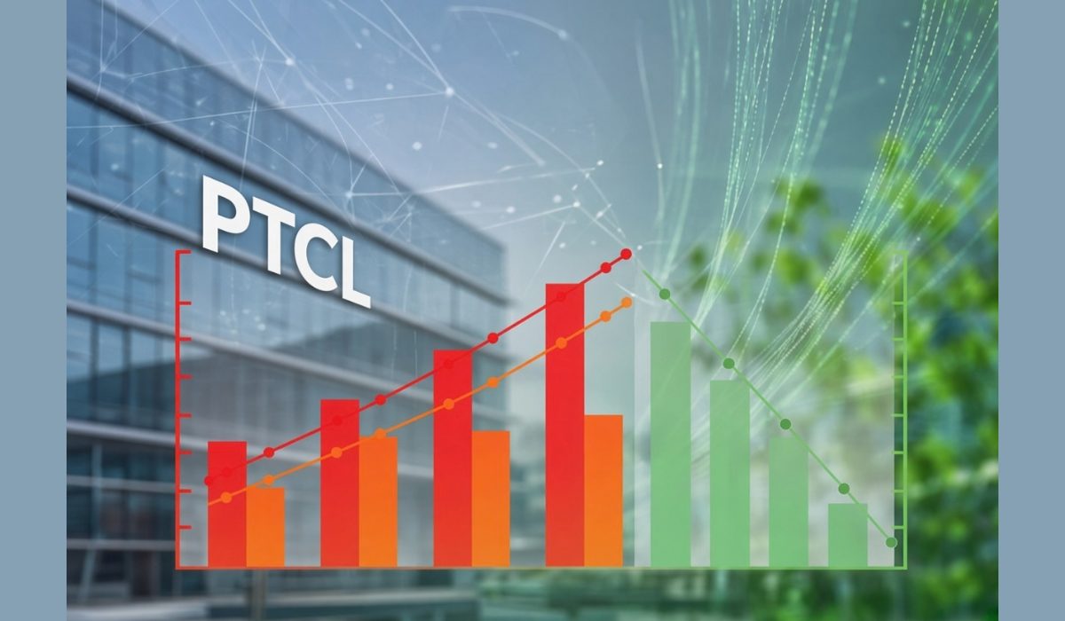 چارٹ جس میں PTCL قرضے اور واجبات میں اضافہ اور خالص خسارے میں کمی جولائی تا دسمبر 2025 کے لیے دکھائی گئی ہے